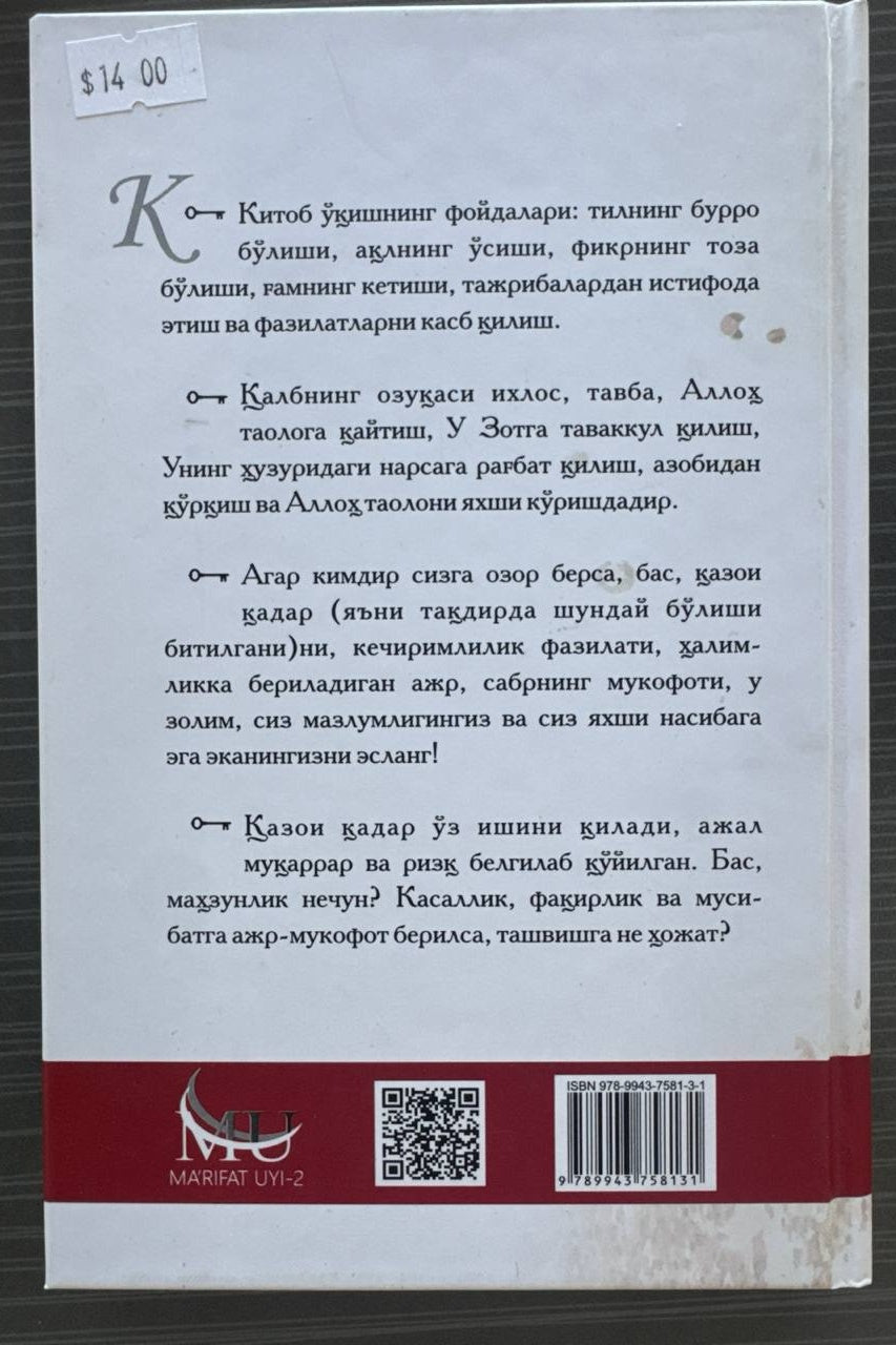 Haqiqiy Saodat — back cover